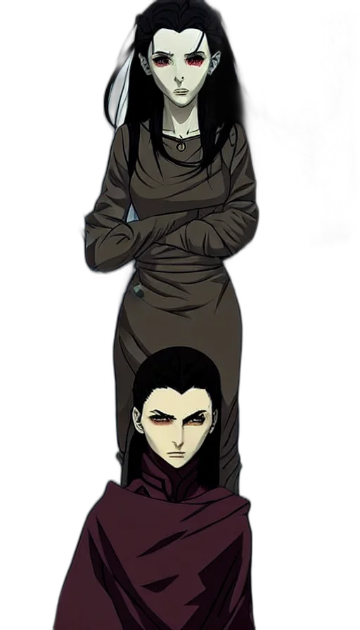 staff, mask, concept art, comic book art, anime, cartoon, dark, monochrome transparent PNG cut-out