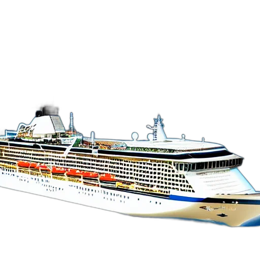 photorealistic, 3d render, concept art, cruise, ship, bottle transparent PNG cut-out