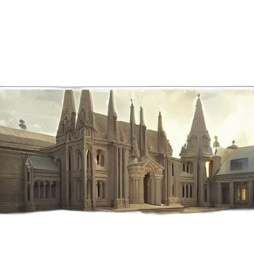 building, crown, concept art, 3d render transparent PNG cut-out