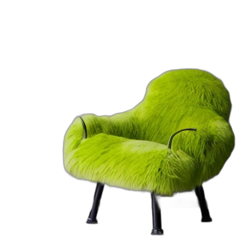 furniture, hair, hat, animal, 3d render, photorealistic, green, neon transparent PNG cut-out