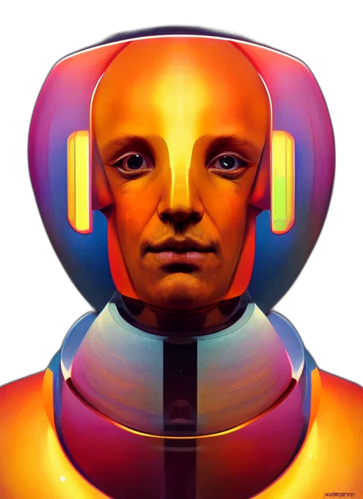 robot, face, mask, concept art, cyberpunk, 3d render, photorealistic, outer space transparent PNG cut-out