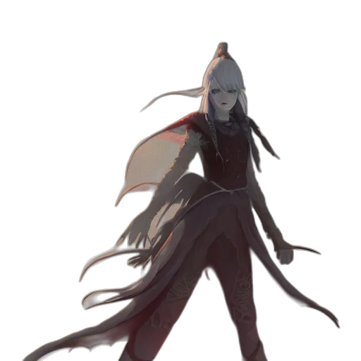 creature, staff, dress, hair, concept art, fantasy art, pixel art, watercolor transparent PNG cut-out