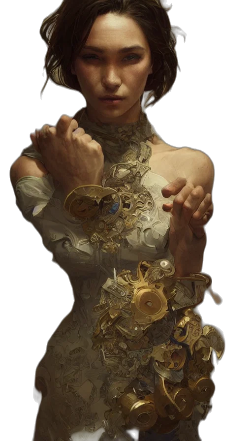 dress, jewelry, crown, face transparent PNG cut-out