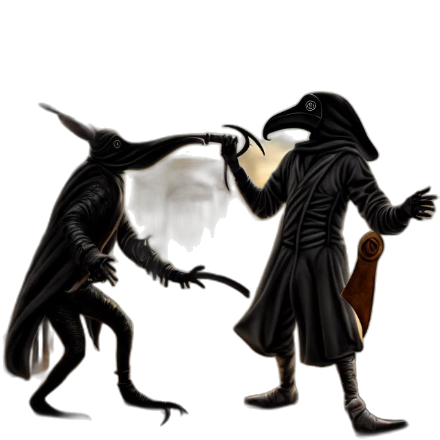 mask, creature, dragon, staff transparent PNG cut-out