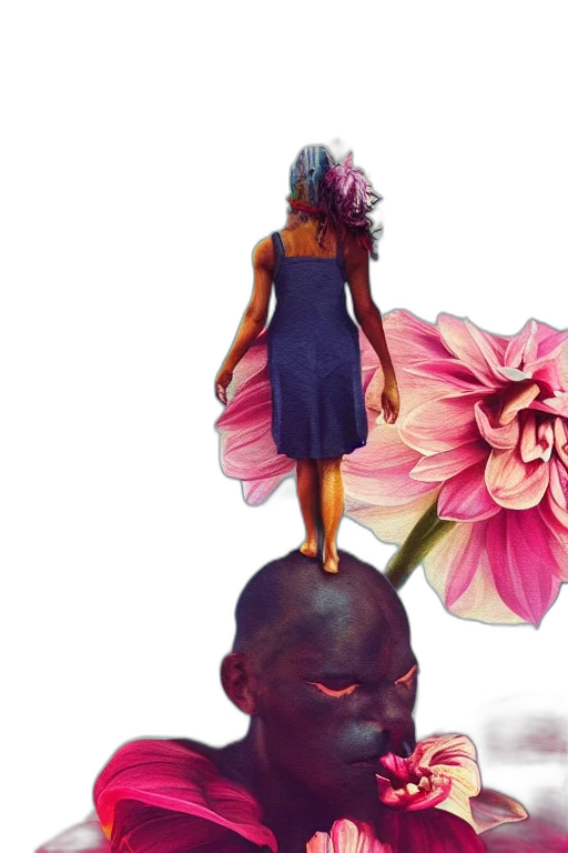 dress, flower, concept art, photorealistic, 3d render, fantasy art, pastel, colorful transparent PNG cut-out