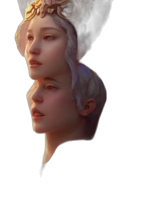 face, crown, mask, robot, concept art, photorealistic, 3d render, fantasy art transparent PNG cut-out