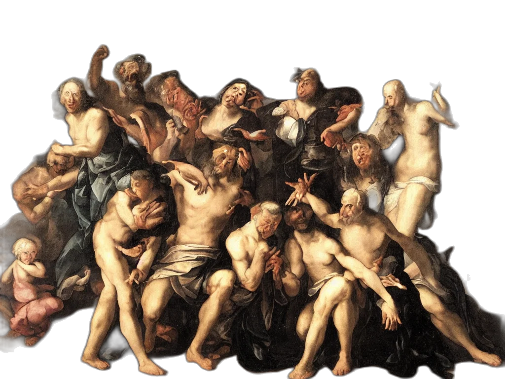 concept art, fire, forest, baroque, painting, envy transparent PNG cut-out