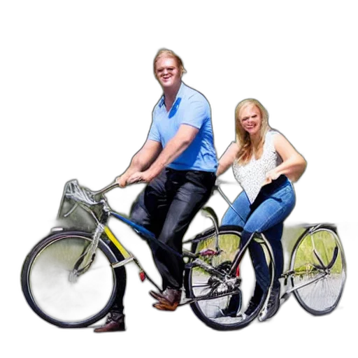 photorealistic, 3d render, limousine, bicycle transparent PNG cut-out
