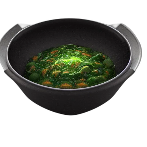food, 3d render, green, boiling transparent PNG cut-out
