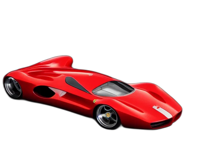 car, weapon, 3d render, concept art, photorealistic, retro, futuristic, ferrari transparent PNG cut-out