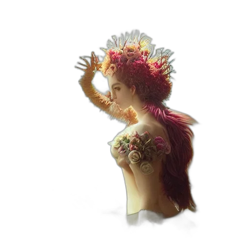 crown, flower, jewelry, staff, concept art, fantasy art, pixel art, 3d render transparent PNG cut-out
