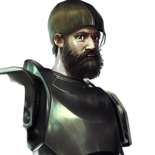 robot, staff, face, sword transparent PNG cut-out