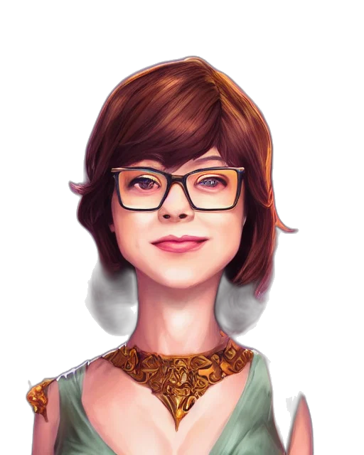 face, dress, staff, jewelry, fantasy art, photorealistic, cartoon, concept art transparent PNG cut-out