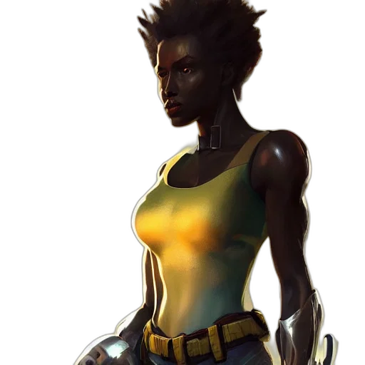 concept art, cyberpunk, comic book art, fantasy art transparent PNG cut-out