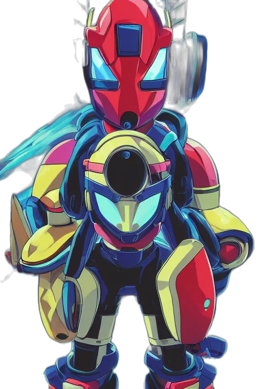 robot, weapon, mask, jacket transparent PNG cut-out