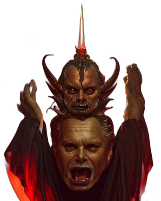 mask, staff, face, creature transparent PNG cut-out