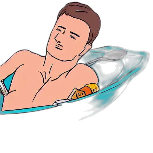 cartoon, concept art, vaporwave, comic book art, underwater, wikihow, how, swin transparent PNG cut-out