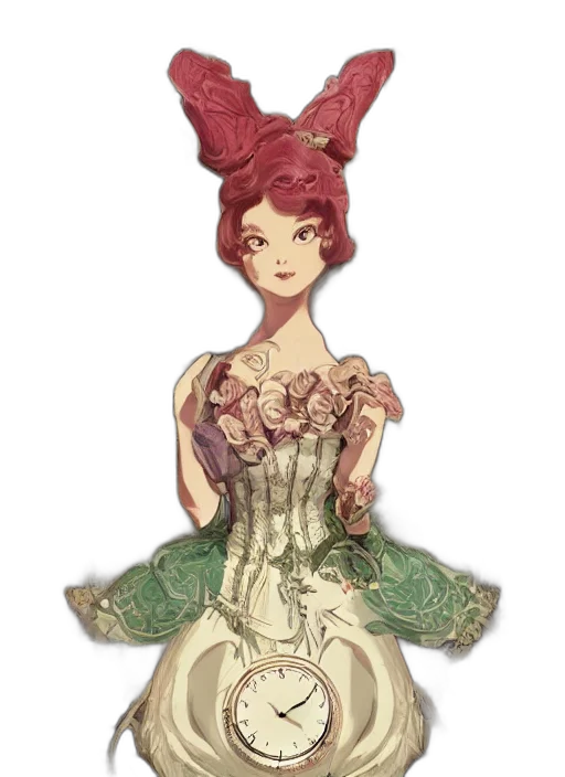 dress, crown, jewelry, staff transparent PNG cut-out