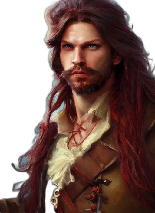 hair, fantasy art, photorealistic, concept art, comic book art, red, golden, earth tones transparent PNG cut-out