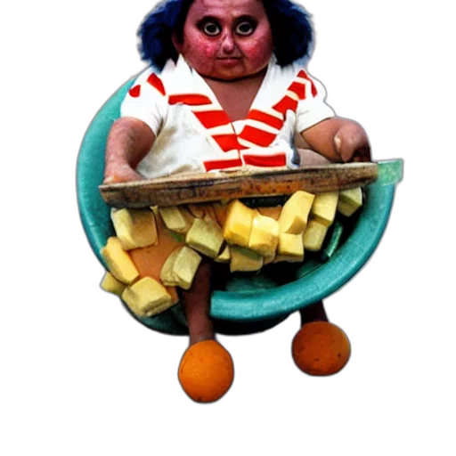 food, creature, face, robot, 3d render, concept art, photorealistic, pixel art transparent PNG cut-out