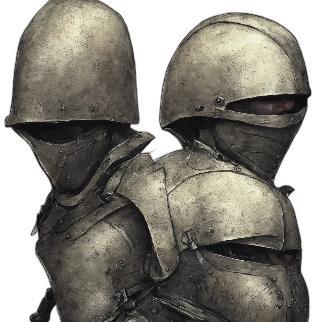 mask, jacket, sword, weapon transparent PNG cut-out