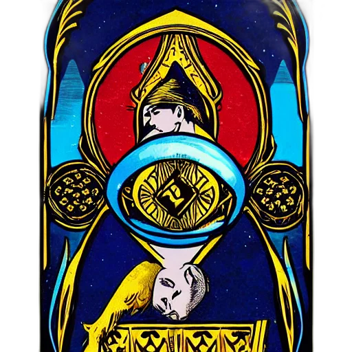 bottle, fantasy art, concept art, tarot, card, frame, detailed, illustration transparent PNG cut-out