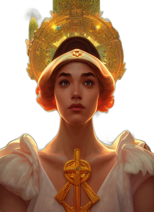 crown, face, jewelry, hat, fantasy art, concept art, photorealistic, oil painting transparent PNG cut-out