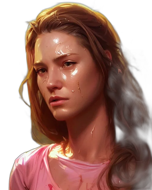 face, photorealistic, concept art, oil painting transparent PNG cut-out