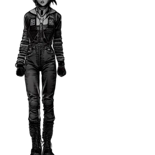 jacket, robot, staff, creature, concept art, comic book art, cyberpunk, 3d render transparent PNG cut-out