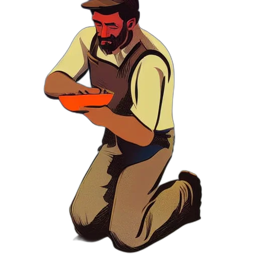 staff, food, jacket, weapon, concept art, watercolor, cartoon, comic book art transparent PNG cut-out