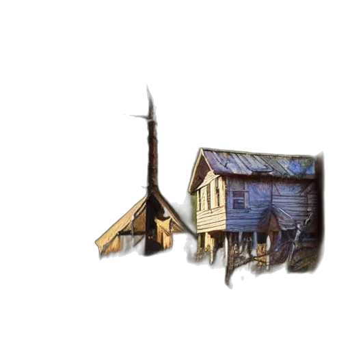 building, concept art, 3d render, pixel art transparent PNG cut-out
