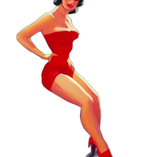 dress, cartoon, pixel art, concept art, comic book art, red, pin, paintings transparent PNG cut-out