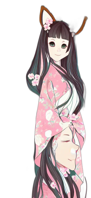 dress, staff, flower, anime transparent PNG cut-out