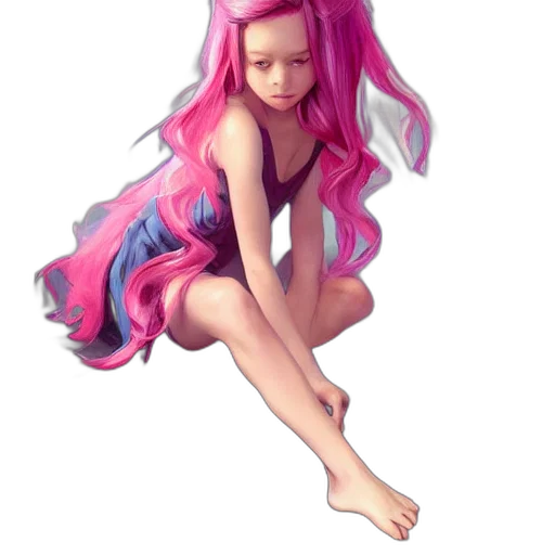 hair, dress, creature, fantasy art transparent PNG cut-out