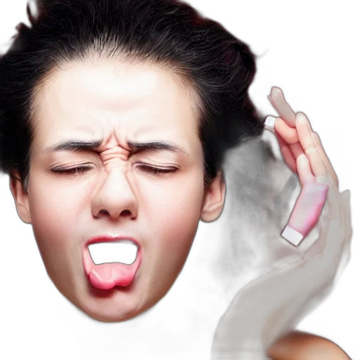 face, mask, hair, photorealistic, 3d render, concept art, med, pills transparent PNG cut-out
