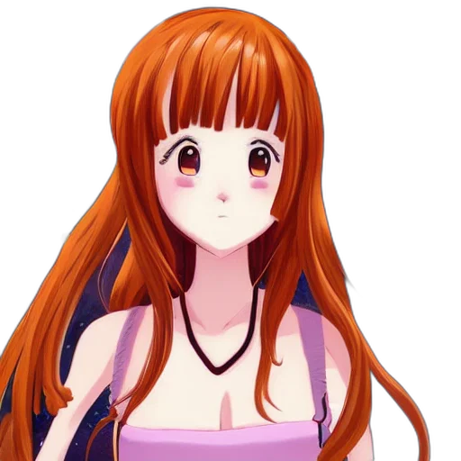 dress, face, hair, anime transparent PNG cut-out