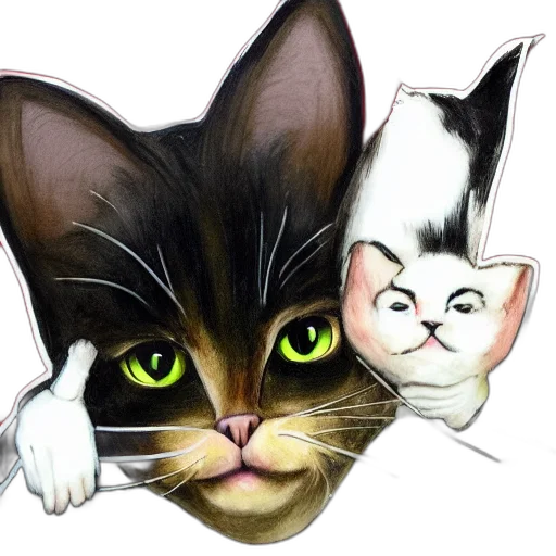 photorealistic, oil painting, cartoon, concept art, judge, cat, face transparent PNG cut-out