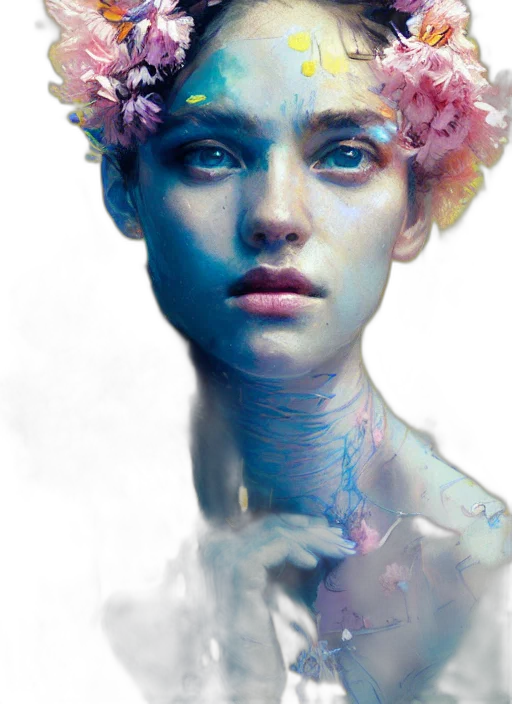 face, crown, flower, jewelry transparent PNG cut-out