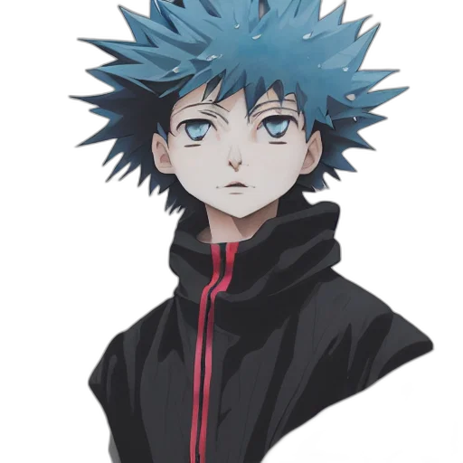 jacket, face, creature, staff transparent PNG cut-out
