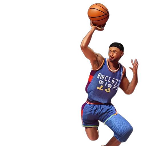 concept art, 3d render, pixel art, steve, curry, basketball, player, beautiful transparent PNG cut-out