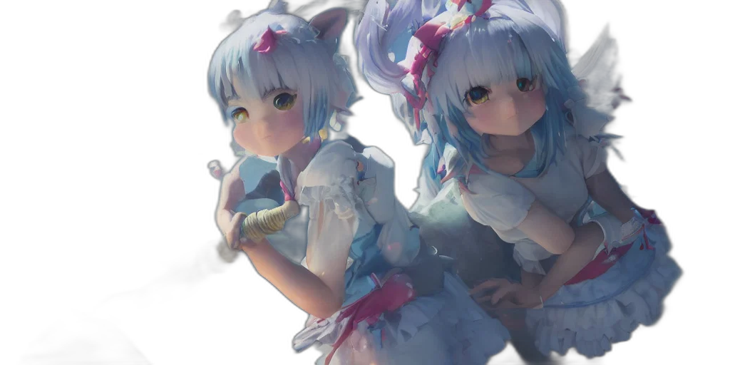 dragon, robot, dress, weapon, anime, concept art, fantasy art, 3d render transparent PNG cut-out
