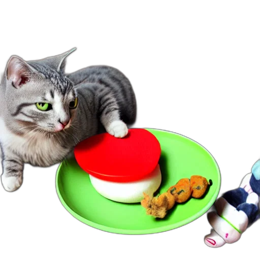 food, animal, 3d render, photorealistic, concept art, pixel art, cat, hat transparent PNG cut-out