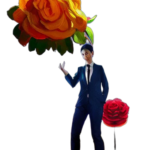 umbrella, staff, flower, concept art, 3d render, pixel art, photorealistic, red transparent PNG cut-out