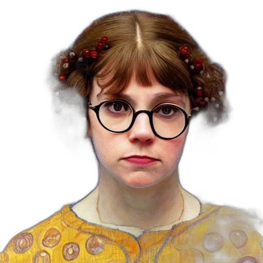 face, dress, crown, staff transparent PNG cut-out