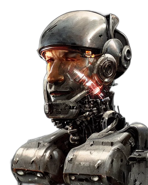 robot, face, cyberpunk, concept art transparent PNG cut-out