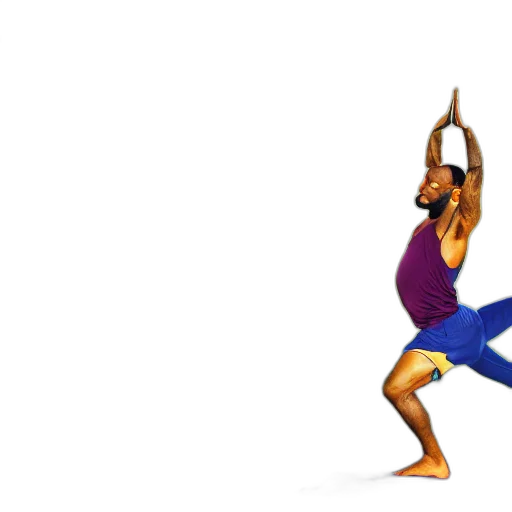 lebron, james, doing, yoga transparent PNG cut-out