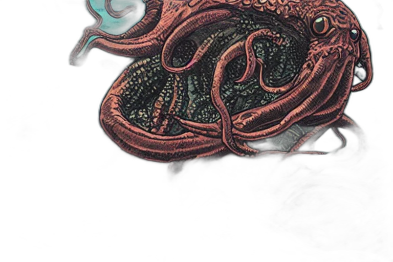 creature, dragon, mask, crown, concept art, watercolor, photorealistic, comic book art transparent PNG cut-out