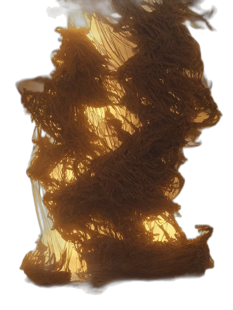 hair, crown, jewelry, mask, 3d render, fire, golden, earth tones transparent PNG cut-out