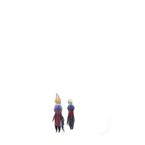 creature, hair, hat, robot, pixel art, concept art, 3d render, anime transparent PNG cut-out