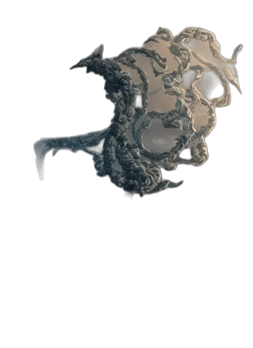 dragon, mask, crown, hair, 3d render, concept art, fantasy art, photorealistic transparent PNG cut-out